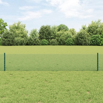Împrejmuire din Sârmă Sudată cu 5 Stâlpi U Verde 0.4x10 m Oțel - Img 1
