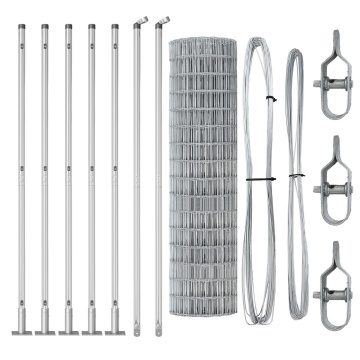 Împrejmuirea Euro cu 7 Posturi Flanșate 0.8x10 m Oțel Galvanizat - Img 2