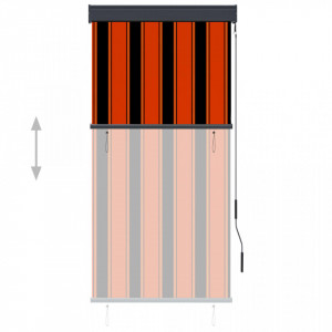 Jaluzea tip rulou de exterior, portocaliu și maro, 80 x 250 cm - Img 3