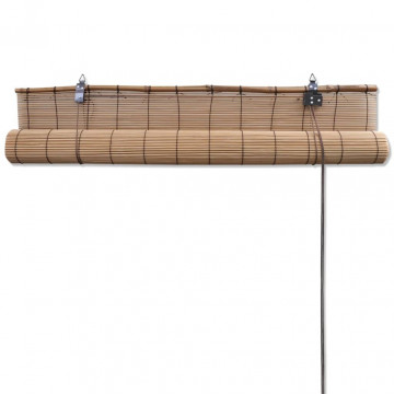 Jaluzele din bambus tip rulou, 2 buc., maro, 100 x 160 cm - Img 4