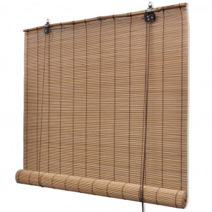 Jaluzele din bambus tip rulou, 2 buc., maro, 80x160 cm - Img 3