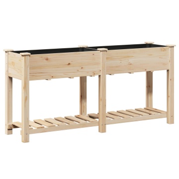 Jardinian cu Raft 161x43x76 cm Lemn Masiv de Pini - Img 2