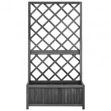 Jardinieră colț cu spalier, negru, 70x30x135 cm,lemn masiv brad - Img 2