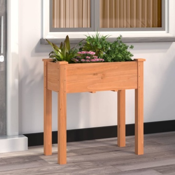 Jardinieră cu căptușeală, maro, 71x37x76 cm, lemn masiv de brad - Img 1