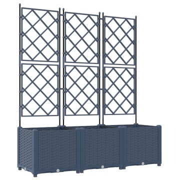 Jardinieră cu Grătar 3 piese Gri 120x40x143 cm - Img 2