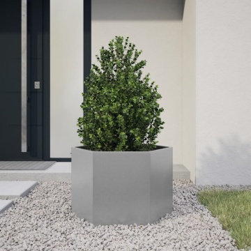 Jardinieră de grădină 69x60x45 cm oțel galvanizat hexagonal - Img 1