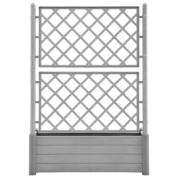 Jardinieră de grădină cu spalier, gri piatră, 100x43x142, PP - Img 4