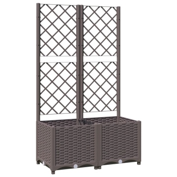 Jardinieră de grădină cu spalier maro, 80x40x136 cm, PP - Img 2