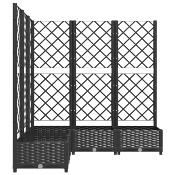 Jardinieră de grădină cu spalier, negru, 120x120x121,5 cm, PP - Img 8