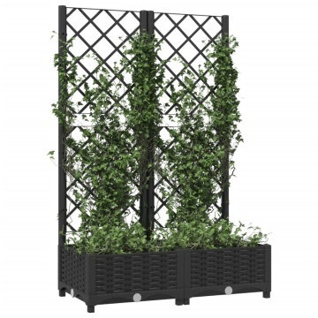 Jardinieră de grădină cu spalier negru, 80x40x121,5 cm, PP - Img 3