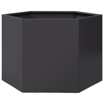 Jardinieră de grădină negru 69x60x45 cm oțel hexagonal - Img 2