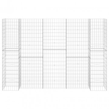Jardinieră gabion în formă de H, 260 x 40 x 180 cm, sârmă oțel - Img 3