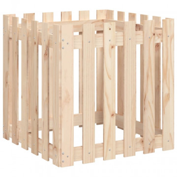 Jardinieră grădină design gard, 60x60x60 cm, lemn masiv de pin - Img 4
