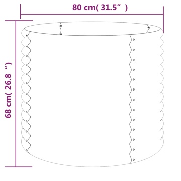 Jardinieră grădină gri 80x80x68 cm oțel vopsit electrostatic - Img 4