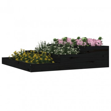 Jardinieră, negru, 107x107x27 cm, lemn masiv de pin - Img 3