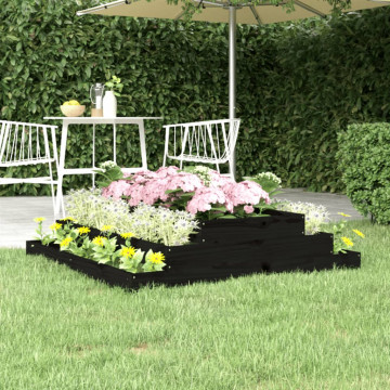 Jardinieră, negru, 110x110x27 cm, lemn masiv de pin - Img 1