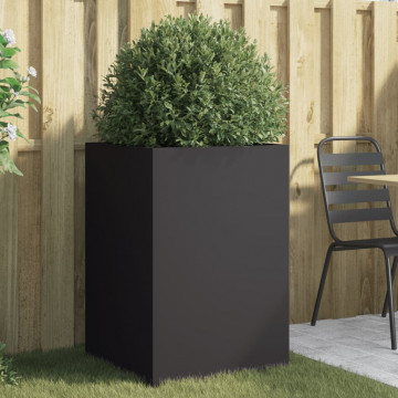 Jardinieră, negru, 52x48x75 cm, oțel laminat la rece - Img 1