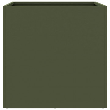 Jardinieră, verde măsliniu, 49x47x46 cm, oțel laminat la rece - Img 5