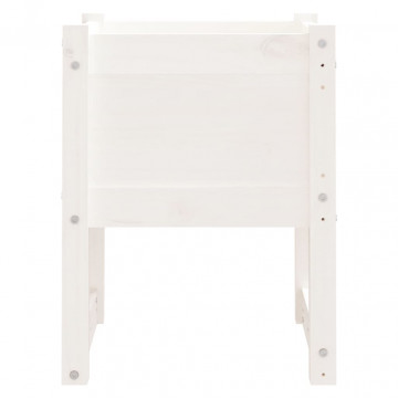 Jardiniere, 2 buc., alb, 40x40x52,5 cm, lemn masiv de pin - Img 8