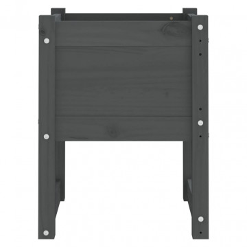Jardiniere, 2 buc., gri, 40x40x52,5 cm, lemn masiv de pin - Img 8