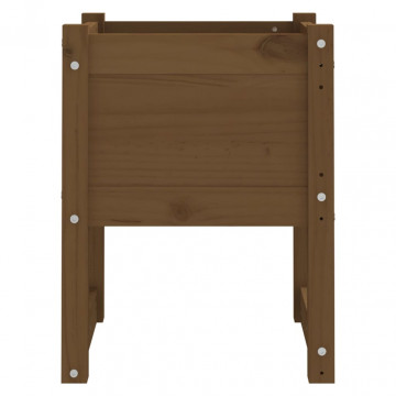 Jardiniere, 2 buc., maro miere, 40x40x52,5cm, lemn masiv de pin - Img 8