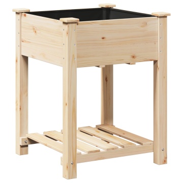 Jardiniere cu raft 60x60x76 cm din lemn masiv de pin - Img 2