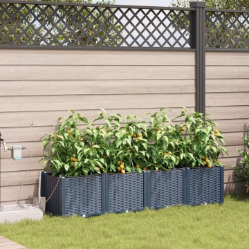 Jardiniere cu sistem de irigare 4 buc Gri - Img 1