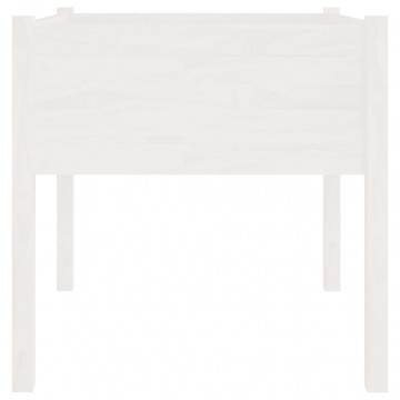 Jardiniere de grădină, 2 buc., alb, 70x70x70 cm, lemn masiv pin - Img 8