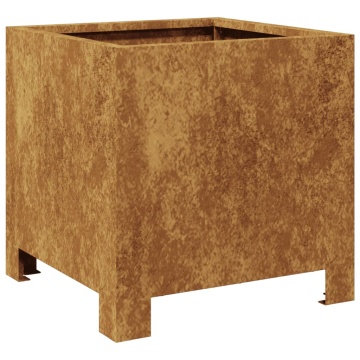 Jardiniere grădină, 2 buc., 30x30x30 cm, oțel corten - Img 8