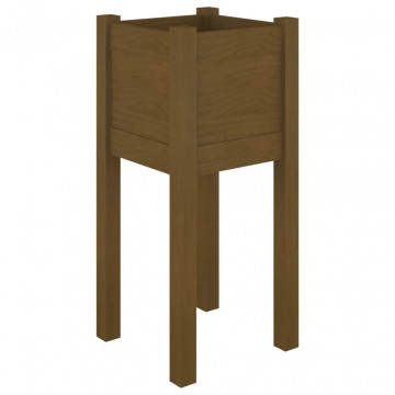 Jardiniere grădină 2 buc. maro miere 31x31x70 cm lemn masiv pin - Img 4