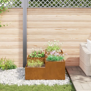 Jardiniță de grădină 80x80x48 cm Oțel rezistent la intemperii - Img 4