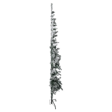 Jumătate brad de Crăciun artificial subțire, cu zăpadă, 180 cm - Img 4