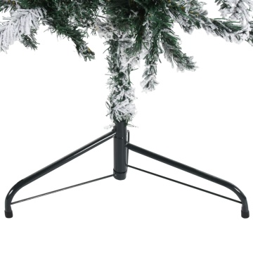 Jumătate brad de Crăciun artificial subțire, cu zăpadă, 180 cm - Img 6