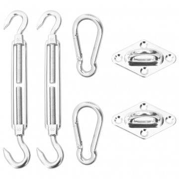 Kit accesorii de montaj parasolar, 6 piese, oțel inoxidabil - Img 1