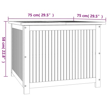 Ladă depozitare pentru grădină 75x75x58 cm lemn masiv acacia - Img 6
