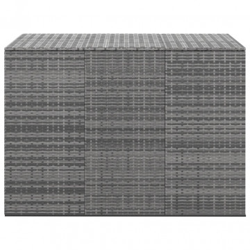 Ladă grădină pentru perne, gri, 145x100x103 cm, ratan PE - Img 2