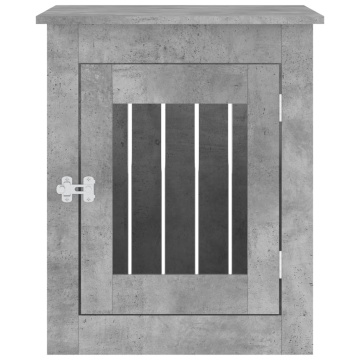 Ladă pentru câini, gri beton, 55x75x65 cm, lemn compozit - Img 6