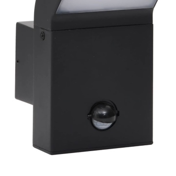 Lampă exterioară de perete cu LED/senzor, negru aluminiu turnat - Img 7