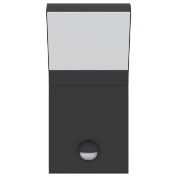 Lampă exterioară de perete cu LED/senzor, negru aluminiu turnat - Img 8
