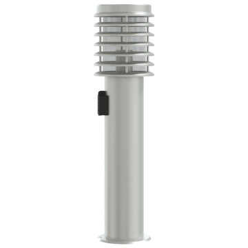 Lampă exterioară de podea cu priză, argintiu, 60 cm, oțel inox - Img 7