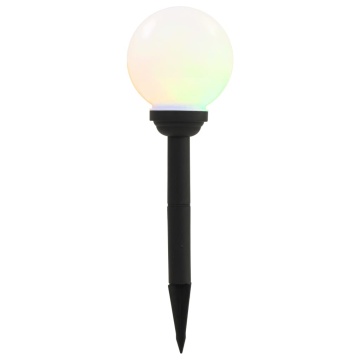 Lămpi solare de exterior cu LED, 4 buc., 15 cm, RGB, sferic - Img 3