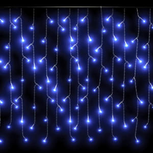 Lumini de perdea tip gheață cu 400 LED-uri albastru 8 funcții - Img 4
