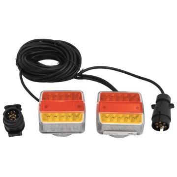 Lumini pentru remorcă, 2 buc., roșu, 10,5x7,5x10 cm bec LED 12V - Img 1