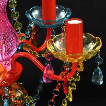 Lustră Cristal Artificial pentru 5 becuri Multicoloră - Img 7