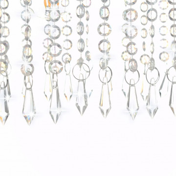 Lustră cu mărgele de cristal, argintiu, 104 cm, E14 - Img 6