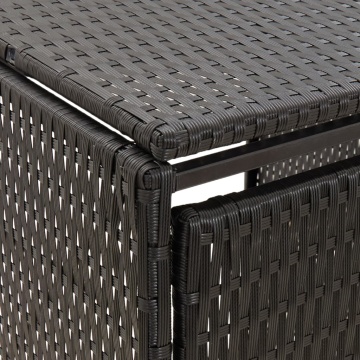 Magazie de pubele dublă, negru, 140x80x117 cm, poliratan - Img 5