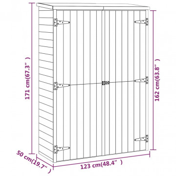 Magazie de unelte de grădină 123x50x171cm lemn masiv pin tratat - Img 7