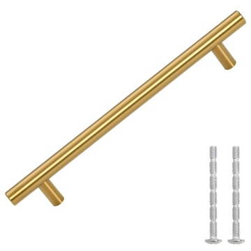 Mânere de dulap, 10 buc., auriu, 160 mm, oțel inoxidabil - Img 3