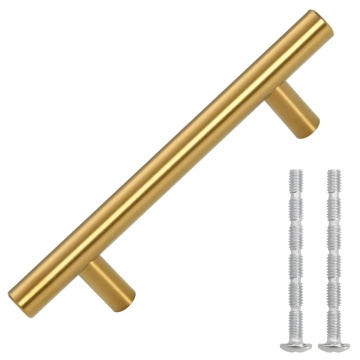 Mânere de dulap, 10 buc., auriu, 64 mm, oțel inoxidabil - Img 3