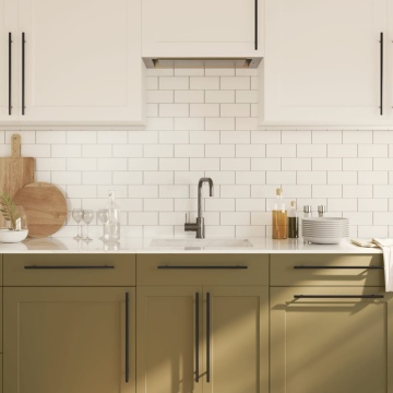 Mânere de dulap, 10 buc., negru, 320 mm, oțel inoxidabil - Img 4